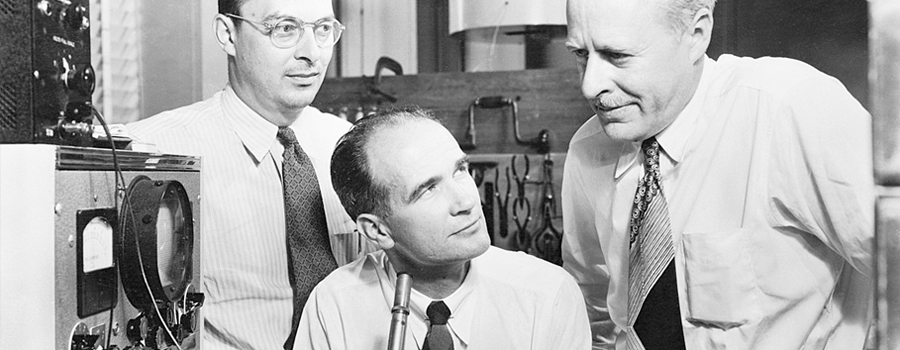 John Bardeen, Walter Brattain, and William Shockley.